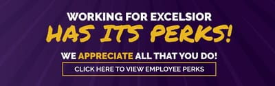 Promotional graphic for employee perks