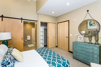 Private resident room with modern decor and furnishings