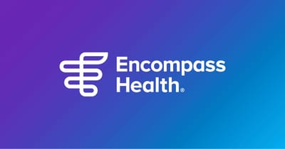 Encompass Health logo on a gradient background