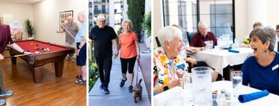 Residents engaging in activities and social interactions