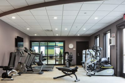 Fitness center with exercise equipment