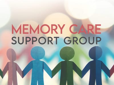 Graphic depicting a memory care support group theme