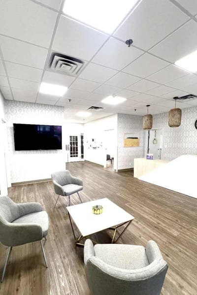 Interior view of a modern reception area