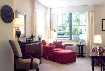 Cozy interior of a resident room with furnishings