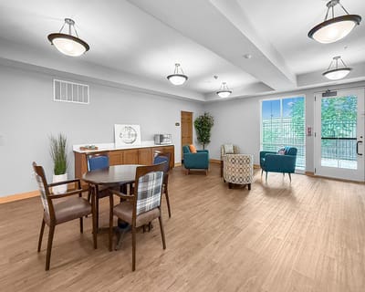 Common area with seating and natural light