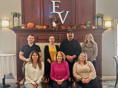Staff and residents together in a common area