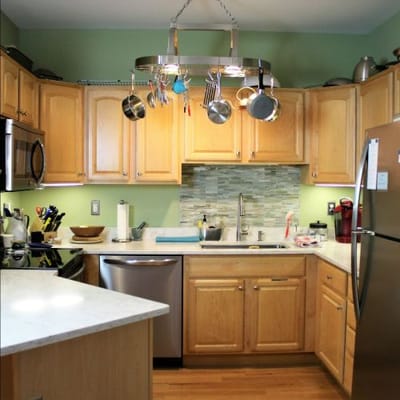 Well-equipped kitchen with wooden cabinets and modern appliances