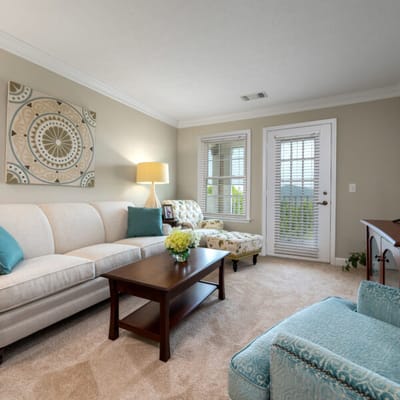 Cozy interior lounge area with comfortable seating