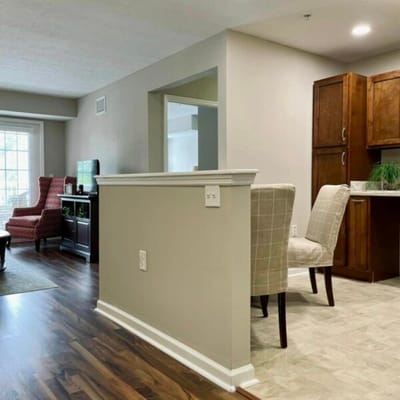 Interior view of a cozy resident living space
