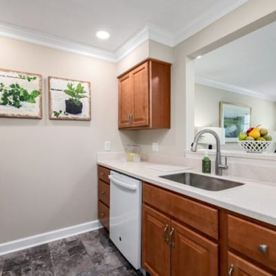 Well-equipped kitchen area in a senior living facility