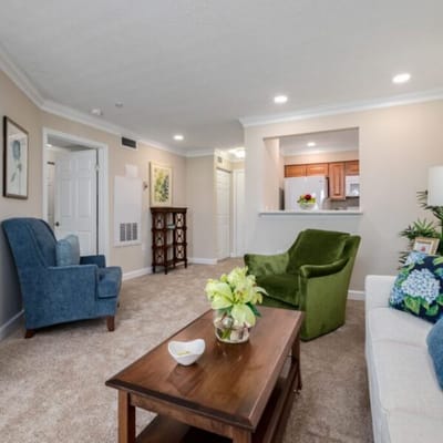 Cozy living room in a senior care facility