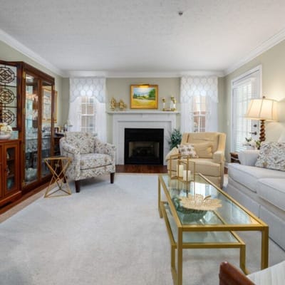 Cozy interior of a common area with comfortable seating