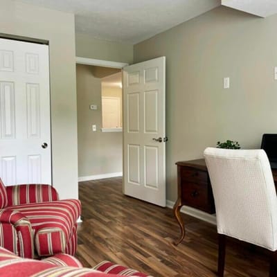 Cozy interior view of a resident room with furniture