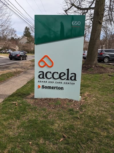 Accela Rehab and Care Center sign
