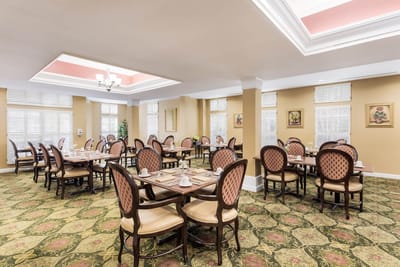 Elegant dining room set for a meal