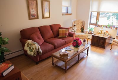 Cozy common area with comfortable seating and decor