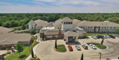 Aerial view of the assisted living facility exterior