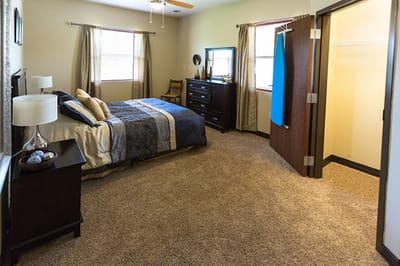 Well-furnished private resident room with natural light