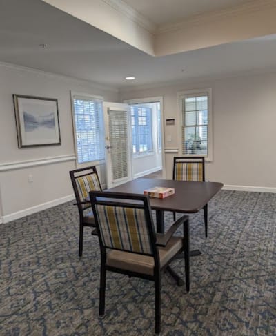 Common area with seating and a table