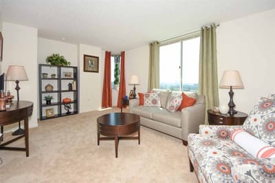 A cozy living room area with comfortable seating