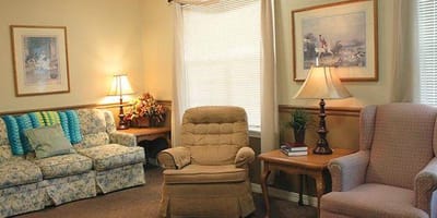 Cozy interior lounge area with comfortable seating