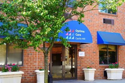 Entrance of Optima Care Castle Hill with logo