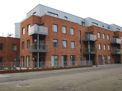Exterior view of a modern assisted living facility