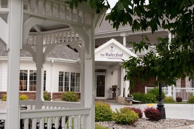 Exterior view of The Waterford At Williamsburg entrance