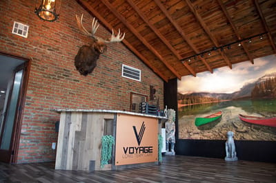 Facility logo at the reception area