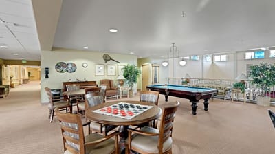 Common area with game tables and billiards
