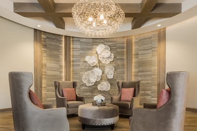 Elegant lobby area with comfortable seating and decor