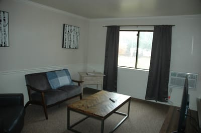 Cozy interior of a resident's room with furniture