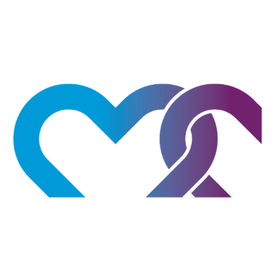 Abstract logo design with blue and purple gradients