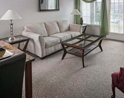 Cozy living room with a sofa and coffee table