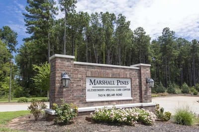 Signage for Marshall Pines Assisted Living Center outside