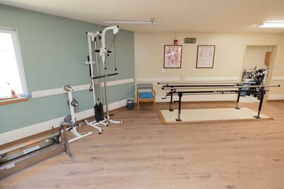 Fitness equipment in a therapy area