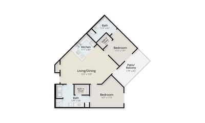 Architectural floor plan of a living space layout