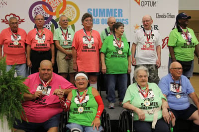 Residents participating in the Summer Rehab Olympics