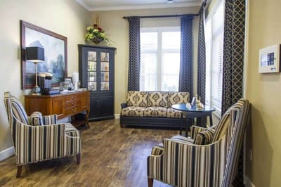 Cozy interior common area with seating