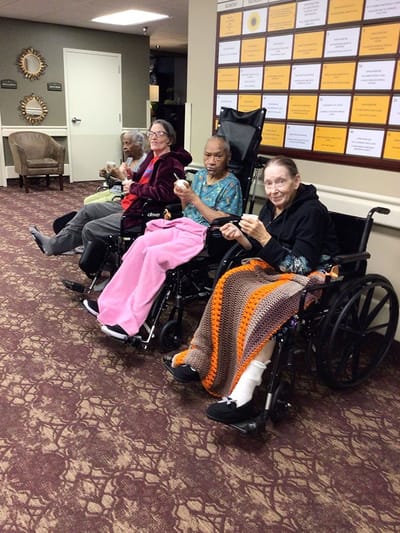 Residents enjoying their time in a common area