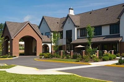 Exterior view of Kutz Senior Living Campus entrance