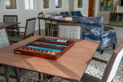 Common area with a game table in the facility