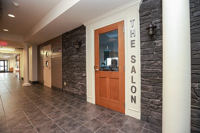 Entrance to the salon area inside the facility