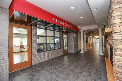 Interior view of the fitness center at Luther Towers