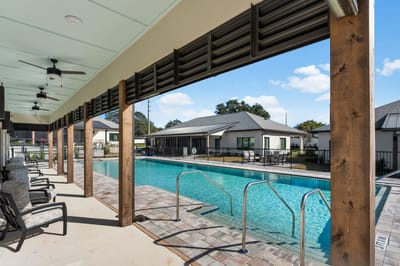 Swimming pool area at ELEVATE Senior Living