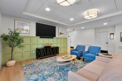 Cozy common area with comfortable seating and decor