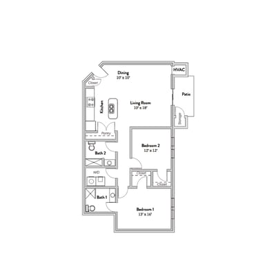 Architectural floor plan for a residential unit