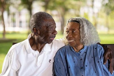 Senior couple enjoying time together outdoors