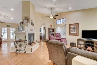 Cozy common area in a senior living facility