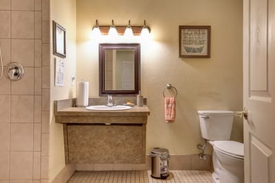 Interior view of a bathroom in the facility